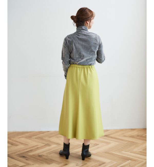 le.coeur blanc「《手洗い可能》カシミヤタッチフレアスカート」|フレア|