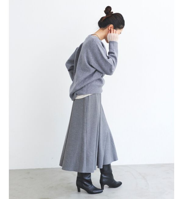 le.coeur blanc「《手洗い可能》カシミヤタッチフレアスカート」|フレア|