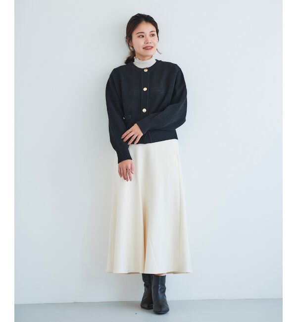 le.coeur blanc「《手洗い可能》カシミヤタッチフレアスカート」|フレア|