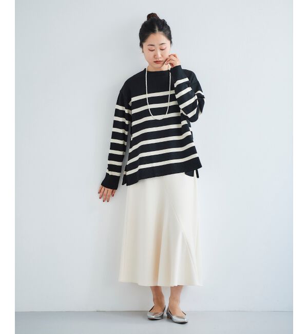 le.coeur blanc「《手洗い可能》カシミヤタッチフレアスカート」|フレア|