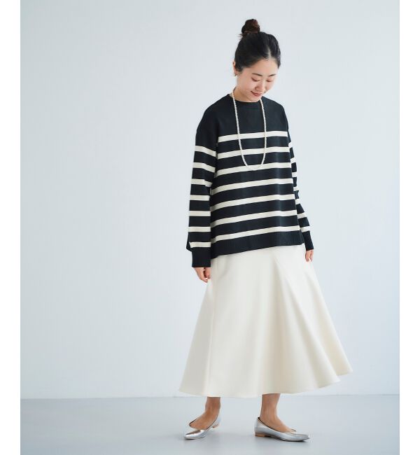 le.coeur blanc「《手洗い可能》カシミヤタッチフレアスカート」|フレア|