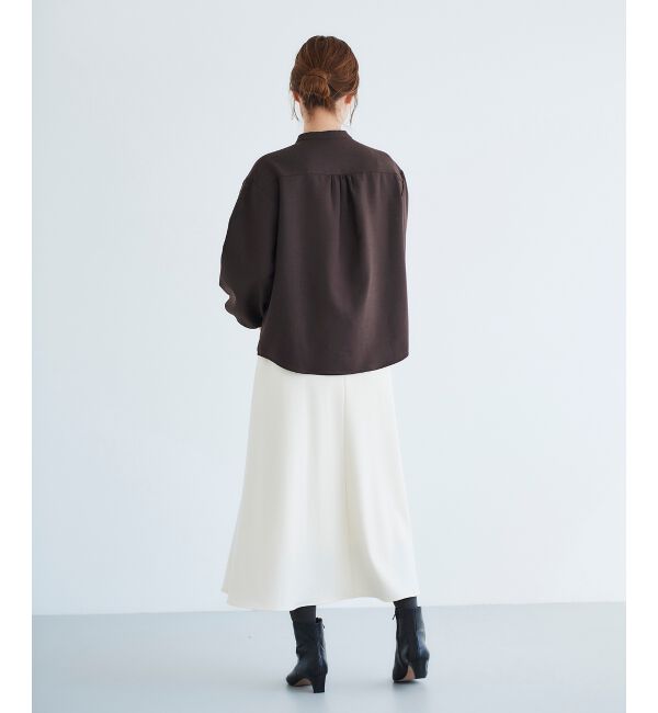 le.coeur blanc「《手洗い可能》カシミヤタッチフレアスカート」|フレア|