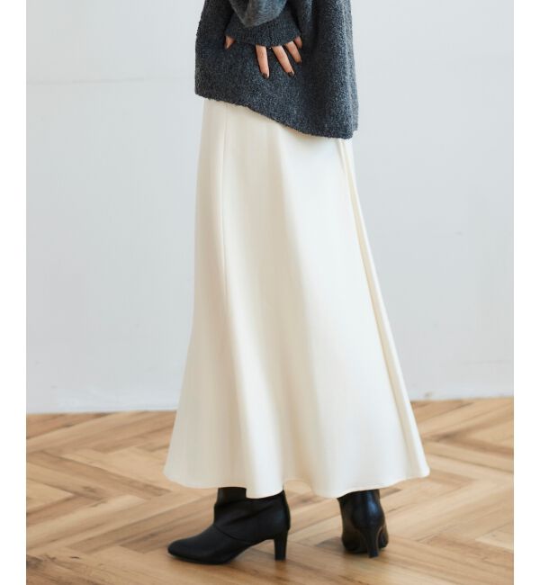 le.coeur blanc「《手洗い可能》カシミヤタッチフレアスカート」|フレア|