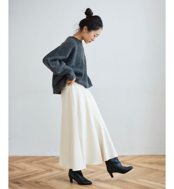 le.coeur blanc「《手洗い可能》カシミヤタッチフレアスカート」|フレア|