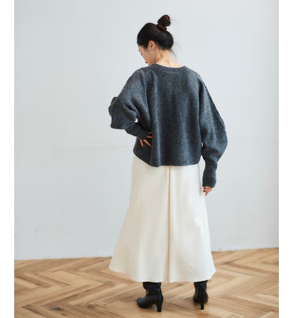 le.coeur blanc「《手洗い可能》カシミヤタッチフレアスカート」|フレア|
