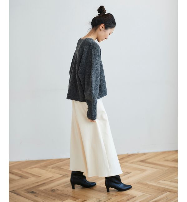 le.coeur blanc「《手洗い可能》カシミヤタッチフレアスカート」|フレア|