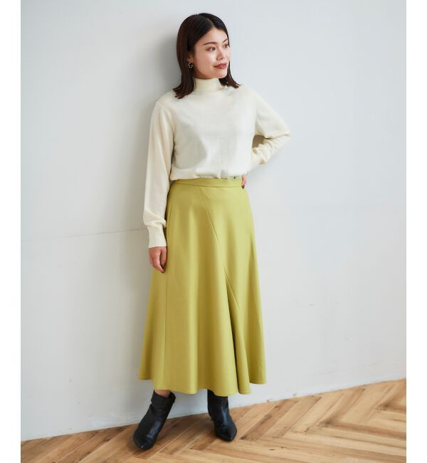 le.coeur blanc「《手洗い可能》カシミヤタッチフレアスカート」|フレア|