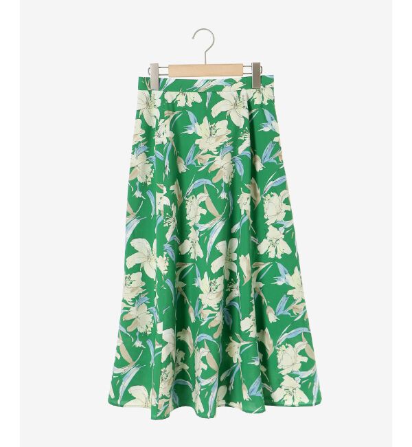 le.coeur blanc「《手洗い可能》カラービッグフラワーフレアスカート」|フレア|