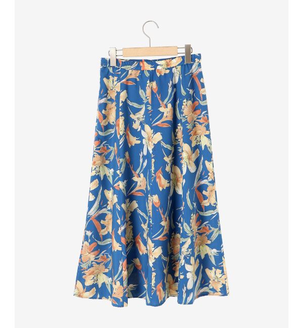 le.coeur blanc「《手洗い可能》カラービッグフラワーフレアスカート」|フレア|