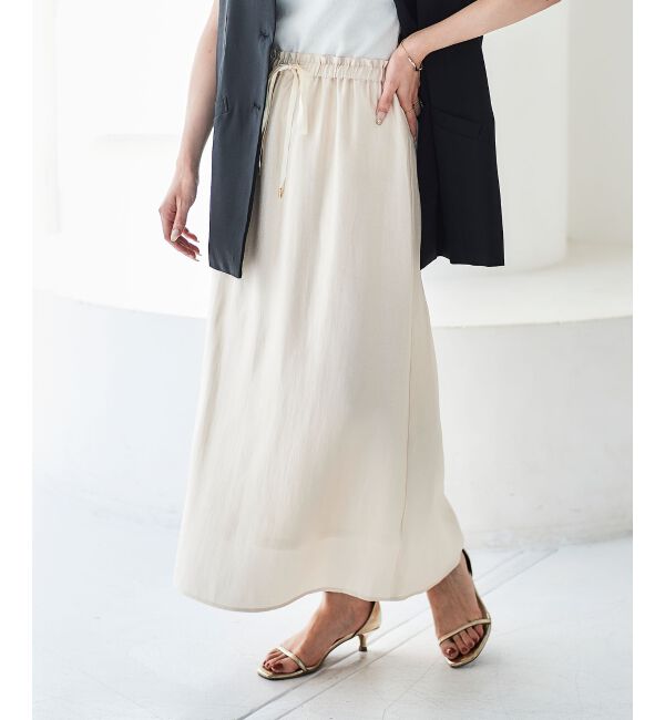 le.coeur blanc「ソフトグリッターナロースカート」|スカート|オフ