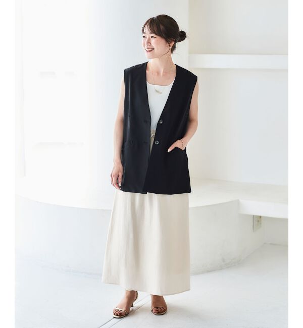 le.coeur blanc「ソフトグリッターナロースカート」|スカート|