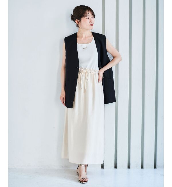 le.coeur blanc「ソフトグリッターナロースカート」|スカート|