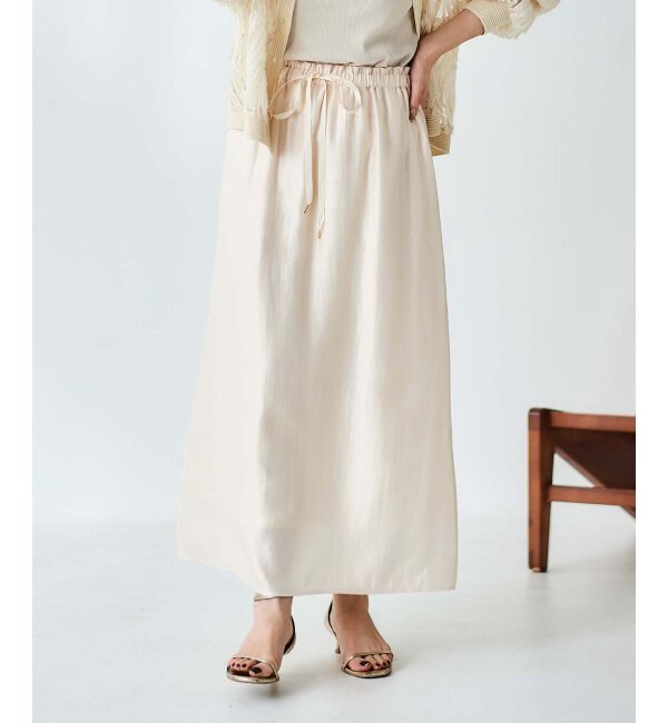 le.coeur blanc「ソフトグリッターナロースカート」|スカート|