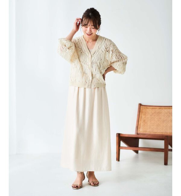 le.coeur blanc「ソフトグリッターナロースカート」|スカート|