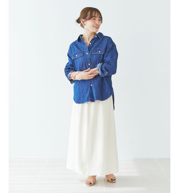 le.coeur blanc「ソフトグリッターナロースカート」|スカート|