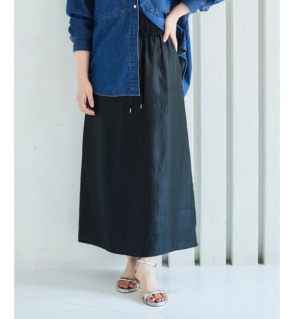 le.coeur blanc「ソフトグリッターナロースカート」|スカート|