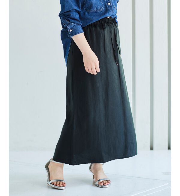 le.coeur blanc「ソフトグリッターナロースカート」|スカート|