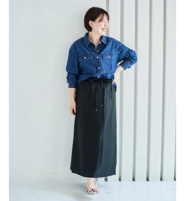 le.coeur blanc「ソフトグリッターナロースカート」|スカート|