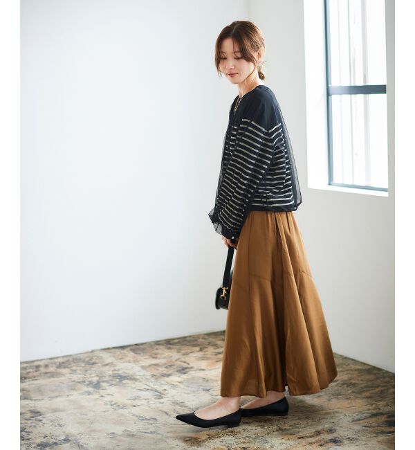 le.coeur blanc「《手洗い可能》シルキーローンギャザースカート」|スカート|