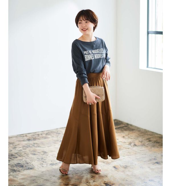 le.coeur blanc「《手洗い可能》シルキーローンギャザースカート」|スカート|