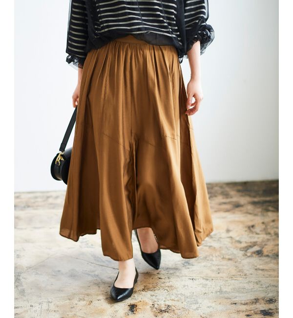 le.coeur blanc「《手洗い可能》シルキーローンギャザースカート」|スカート|