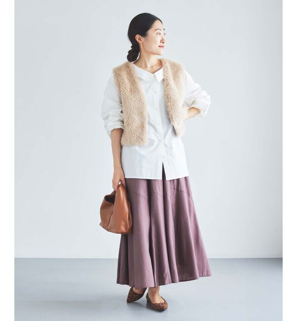 le.coeur blanc「《手洗い可能》シルキーローンギャザースカート」|スカート|