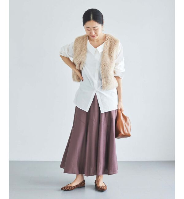 le.coeur blanc「《手洗い可能》シルキーローンギャザースカート」|スカート|