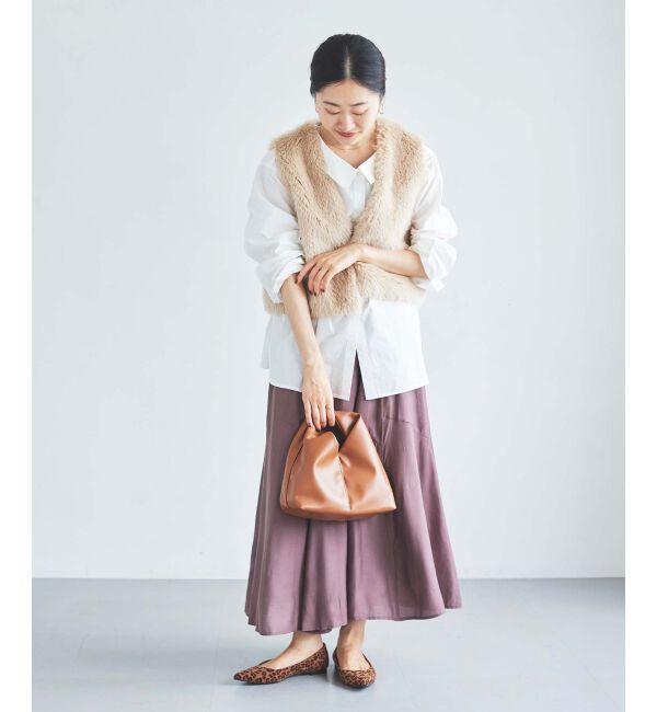 le.coeur blanc「《手洗い可能》シルキーローンギャザースカート」|スカート|