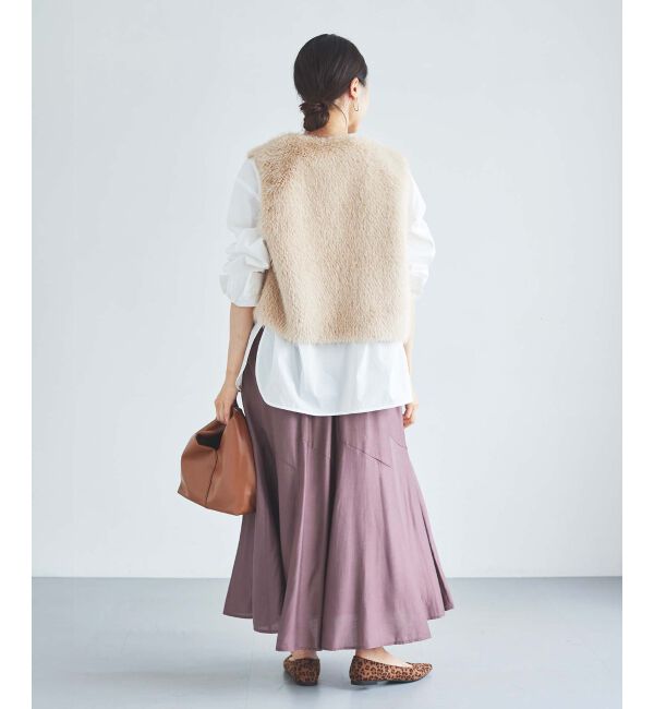 le.coeur blanc「《手洗い可能》シルキーローンギャザースカート」|スカート|