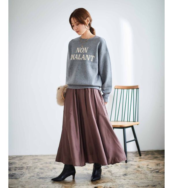 le.coeur blanc「《手洗い可能》シルキーローンギャザースカート」|スカート|