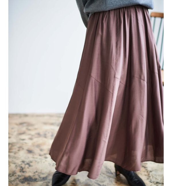 le.coeur blanc「《手洗い可能》シルキーローンギャザースカート」|スカート|