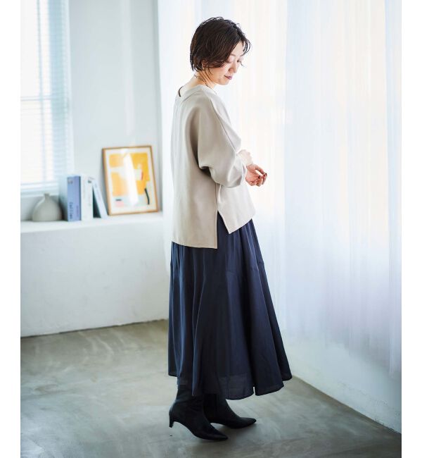 le.coeur blanc「《手洗い可能》シルキーローンギャザースカート」|スカート|