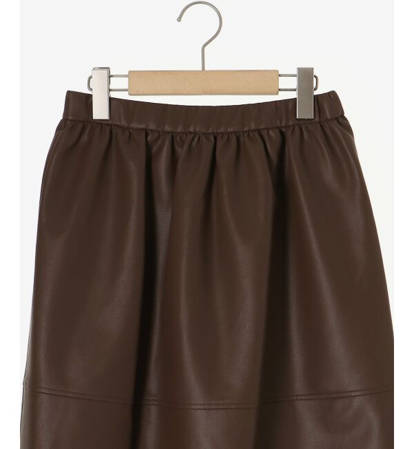 le.coeur blanc「ギャザーコクーン合皮スカート」|スカート|