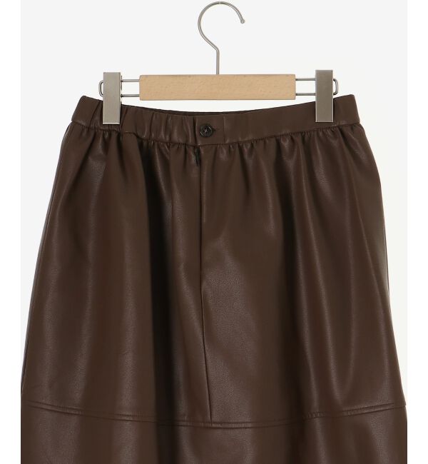 le.coeur blanc「ギャザーコクーン合皮スカート」|スカート|