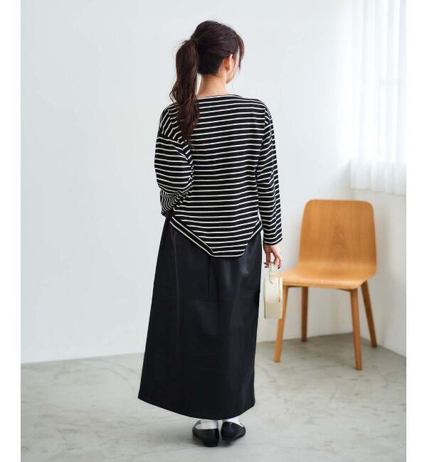 le.coeur blanc「ギャザーコクーン合皮スカート」|スカート|