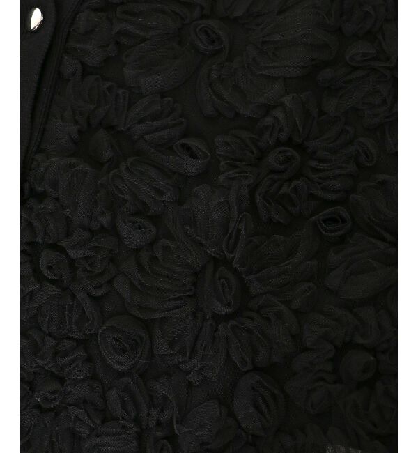  「チュール刺繍ハーフスリーブカーディガン」|カーディガン|