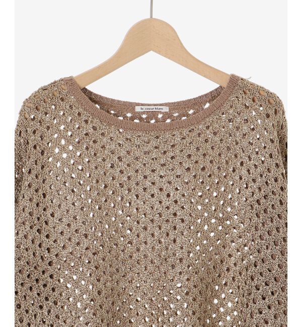  「スパンコールメッシュニットプルオーバー」|ニット・セーター|