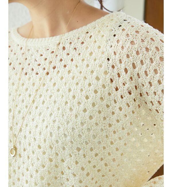  「スパンコールメッシュニットプルオーバー」|ニット・セーター|