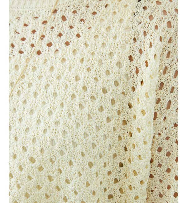  「スパンコールメッシュニットプルオーバー」|ニット・セーター|