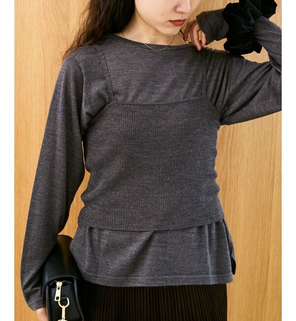  「《手洗い可能》ニットプルオーバー&times;ビスチェセット」|ニット・セーター|