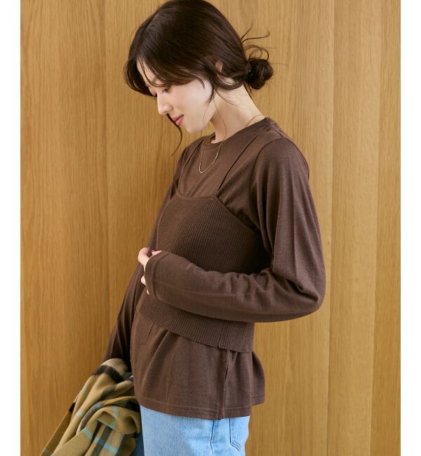  「《手洗い可能》ニットプルオーバー&times;ビスチェセット」|ニット・セーター|