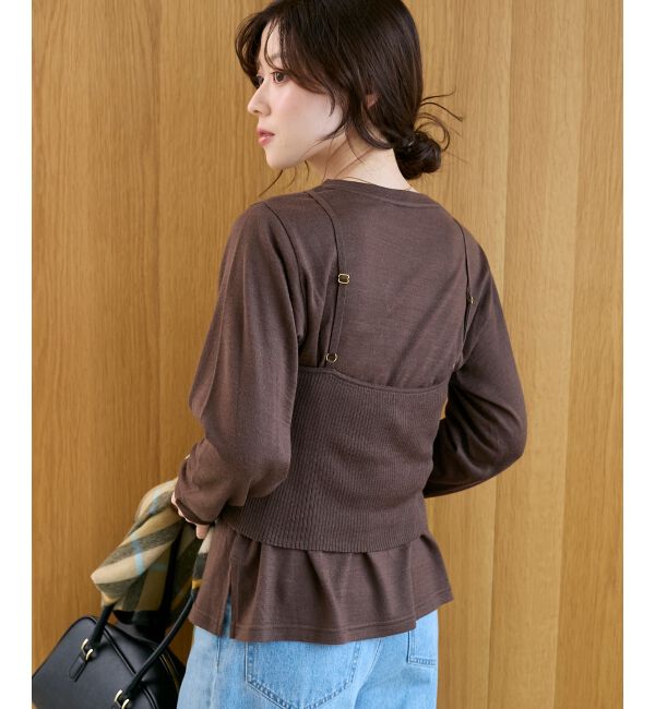  「《手洗い可能》ニットプルオーバー&times;ビスチェセット」|ニット・セーター|