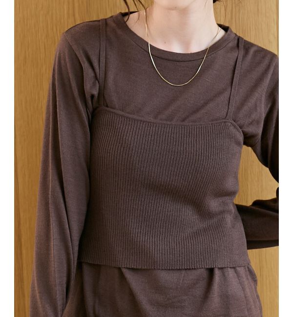  「《手洗い可能》ニットプルオーバー&times;ビスチェセット」|ニット・セーター|