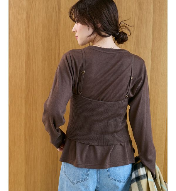  「《手洗い可能》ニットプルオーバー&times;ビスチェセット」|ニット・セーター|