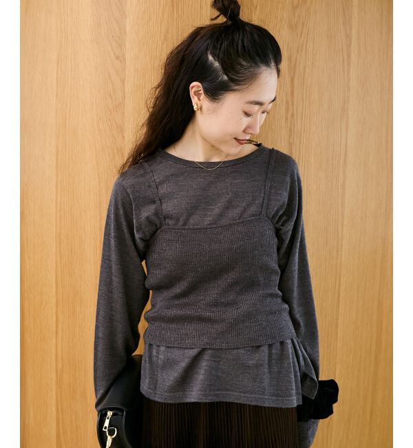  「《手洗い可能》ニットプルオーバー&times;ビスチェセット」|ニット・セーター|Ｃ／グレー