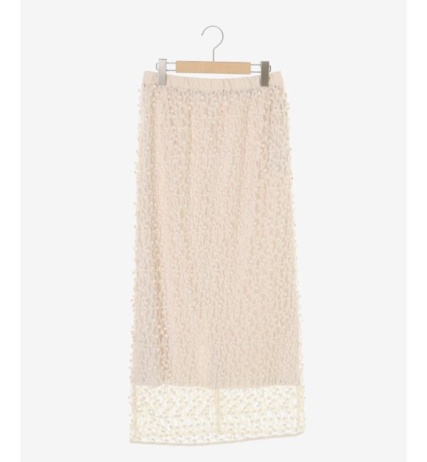  「シアー刺繍ナロースカート」|スカート|