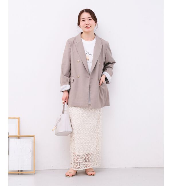  「シアー刺繍ナロースカート」|スカート|