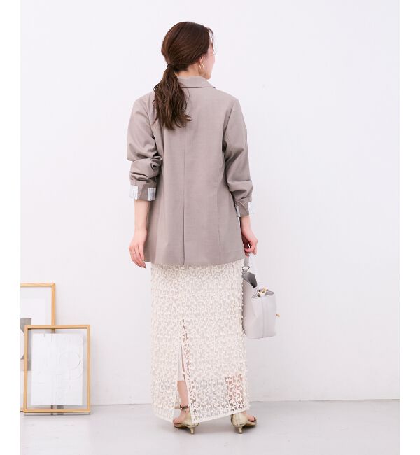  「シアー刺繍ナロースカート」|スカート|