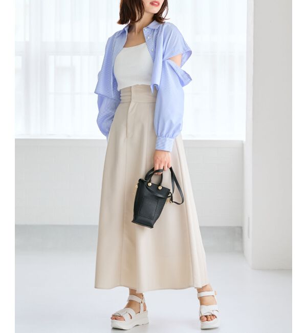 MAJESTICLEGON「パールボタン肩あきショートシャツ」|シャツ・ブラウス|