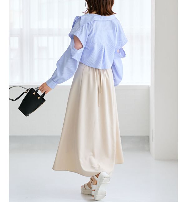 MAJESTICLEGON「パールボタン肩あきショートシャツ」|シャツ・ブラウス|